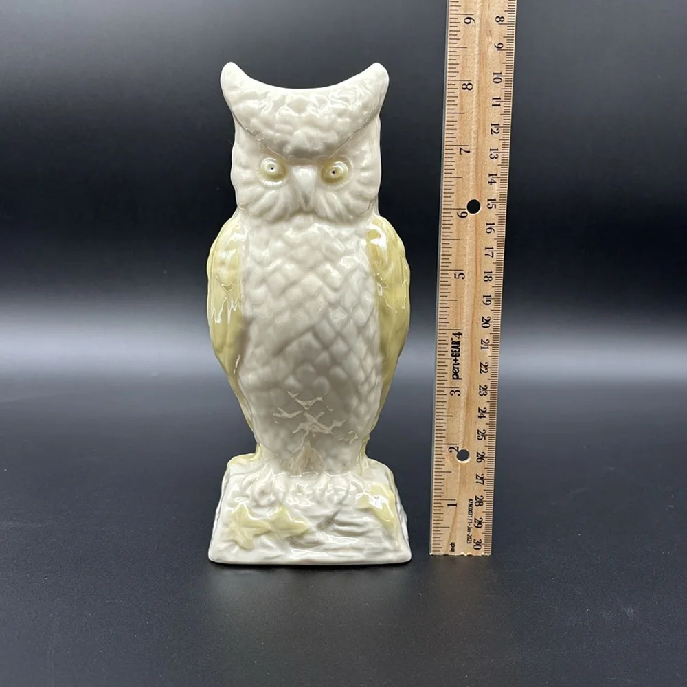 Vintage Porcelain Belleek Owl Vase